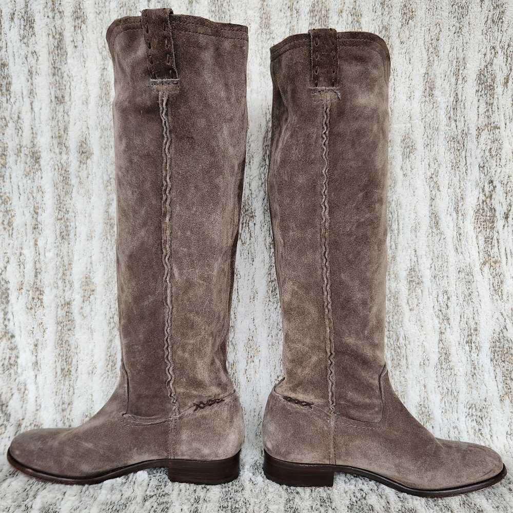 Frye "Cara" Tall Knee High Suede Boots Grey Elephant | Women's Size 7B - Picture 8 of 14